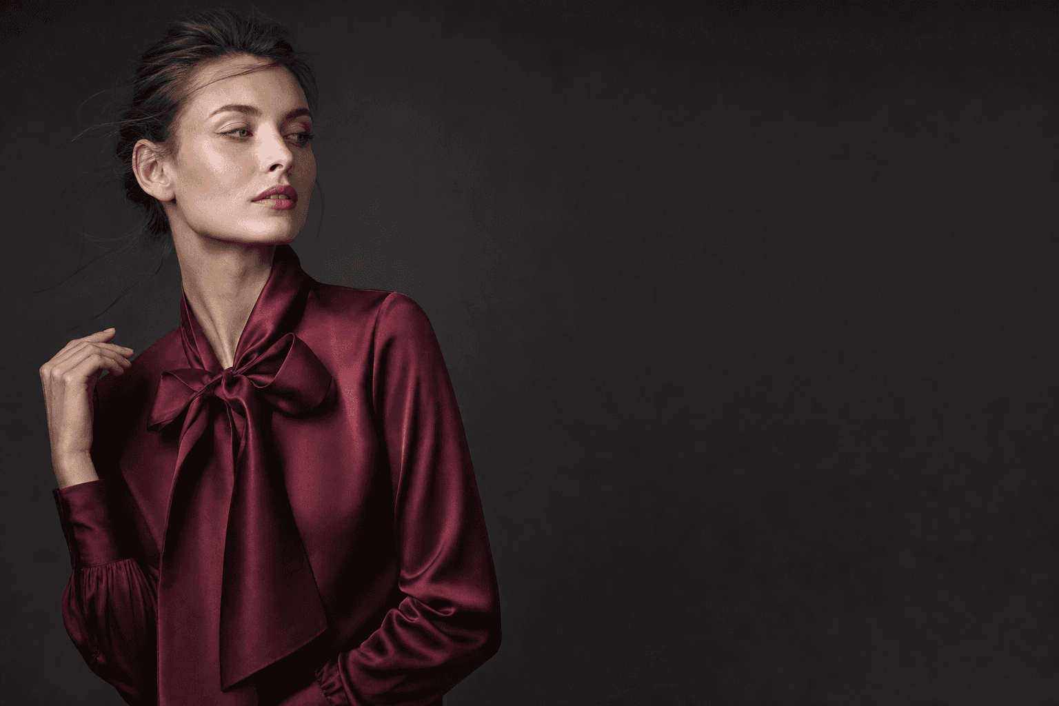 AI-generated high fashion silk blouse editorial
