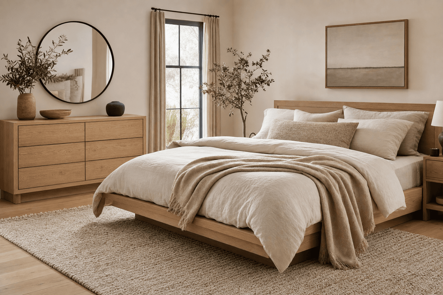 Products composed into a styled bedroom