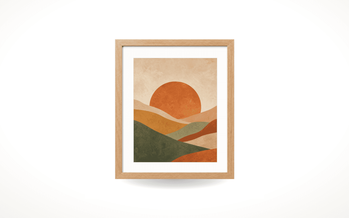 Framed art print packshot on white