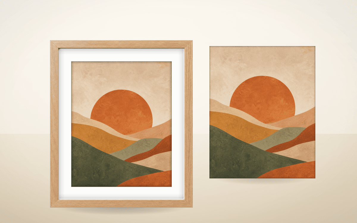 One design across a frame and gallery canvas