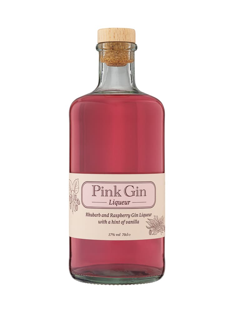 Wren and Berry pink gin bottle packshot - ecommerce photography UK