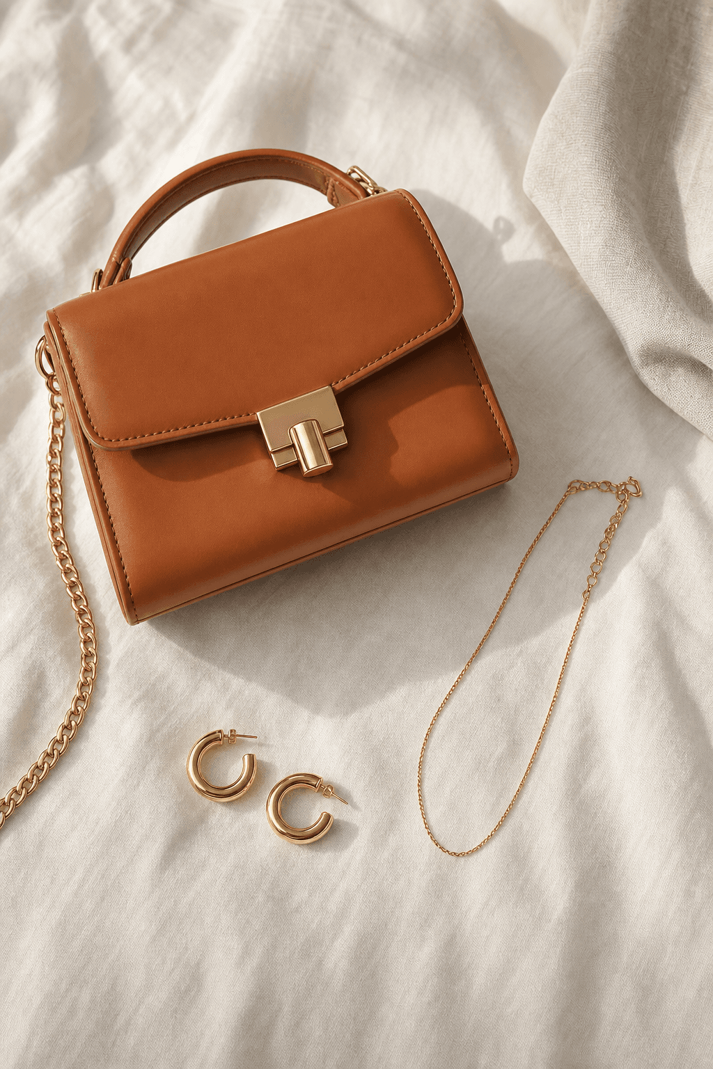 AI-generated styled accessories flat lay