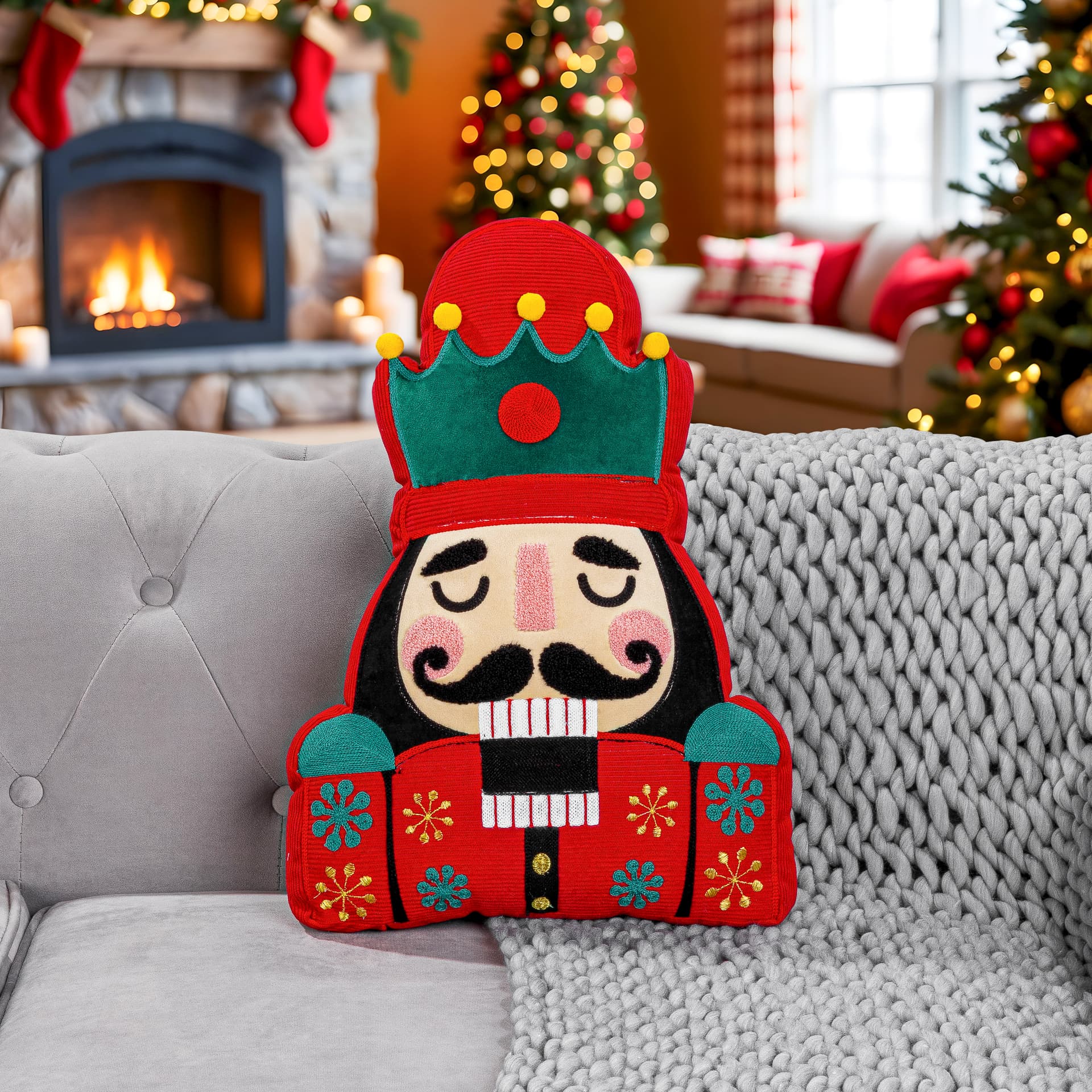 Christmas cushions festive living room digital composite - seasonal photography UK